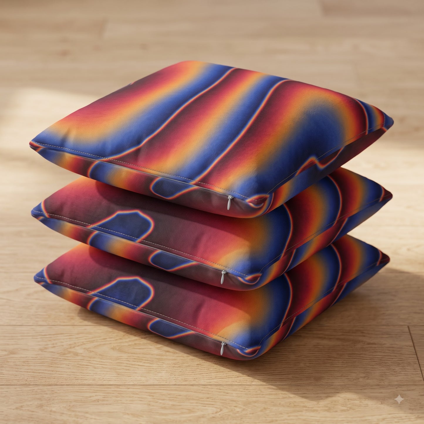 Sapphire Ember Flow Cushion Cover