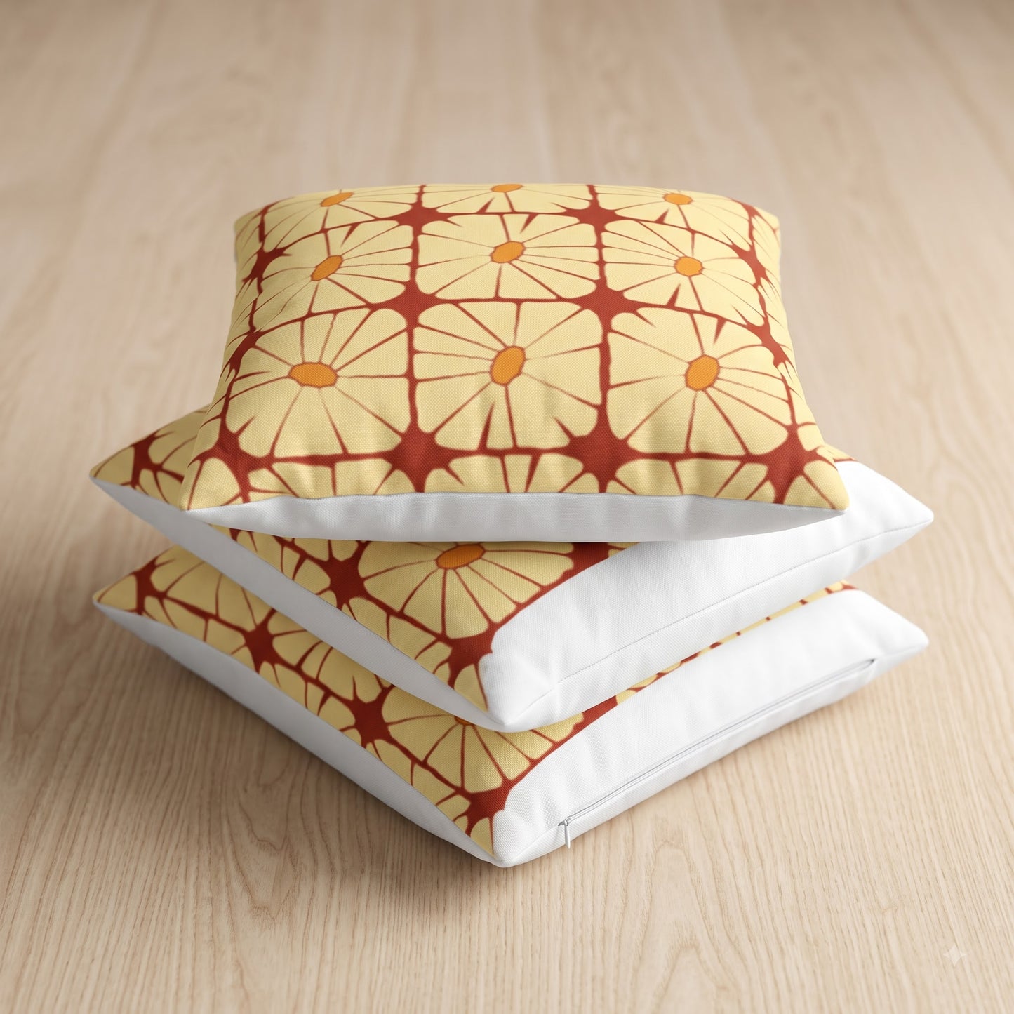 Sunbeam Grid Bloom Holland velvet cushion covers with concealed zipper detail